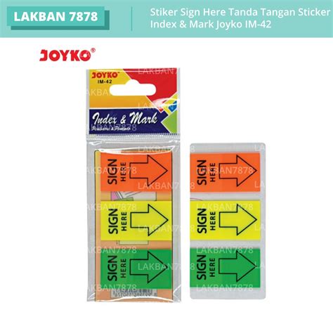 Jual Stiker Sign Here Tanda Tangan Sticker Index Mark Joyko IM 42