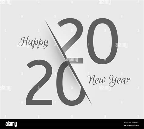 Happy New Year 2020 Logo Calendar And Merry Christmas Number Greeting