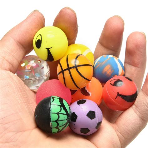 10pcslot Mixed Funny Toy Balls Bouncy Ball Child Elastic Rubber Ball