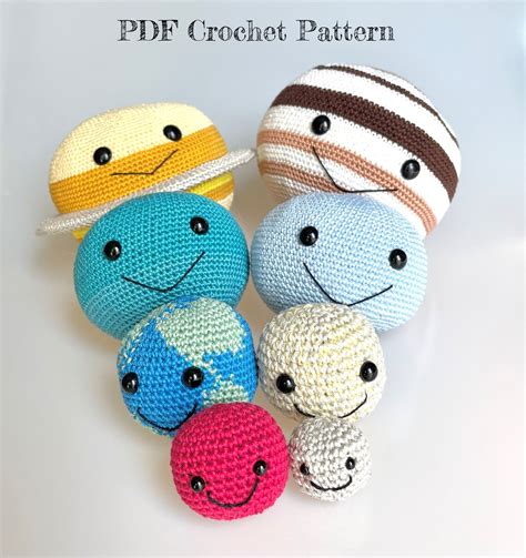 Crochet Planet Pattern Pdf Solar System Crochet Pattern Easy Etsy