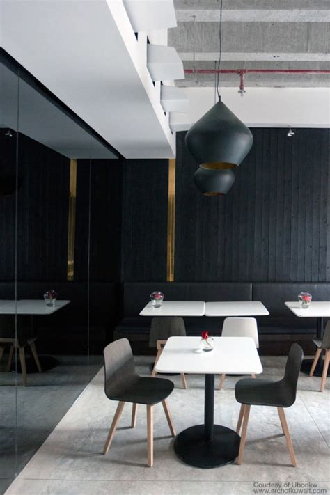 Modern Bistro Restaurant Displaying Black and White Design – Interior ...