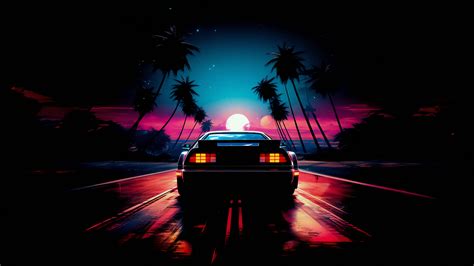 RETROWAVE CAR ROAD WALLPAPER 4K - Heroscreen | Transform Your Screen ...