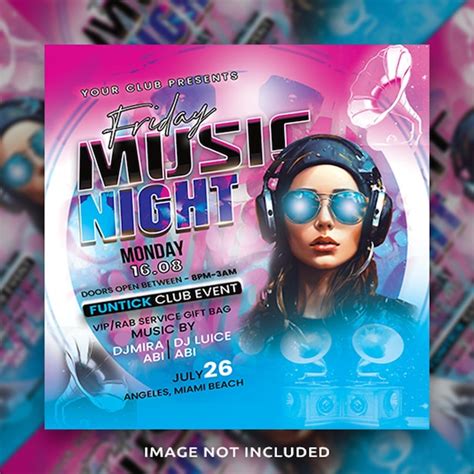 Premium Psd Night Club Party Flyer Social Media Post Template Psd