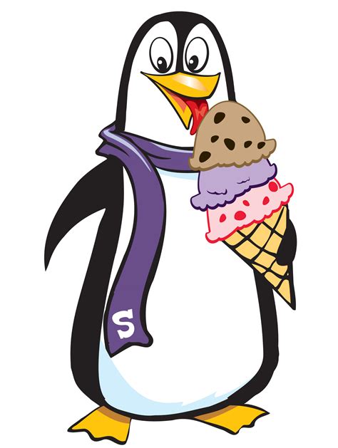 Penguin Eating Shivers Ice Cream