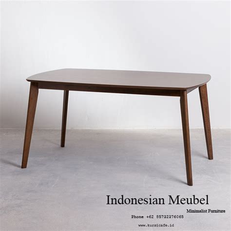 Meja Makan Retro Kayu Jati Perhutani Indonesian Meubel