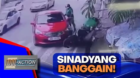 Pagbangga Ng Kotse Sa Motor Ng Delivery Rider Sapul Sa Video Youtube