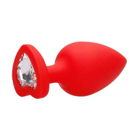 Plug Anal Joia Em Silicone Base Em Formato De Cora O Tamanho P