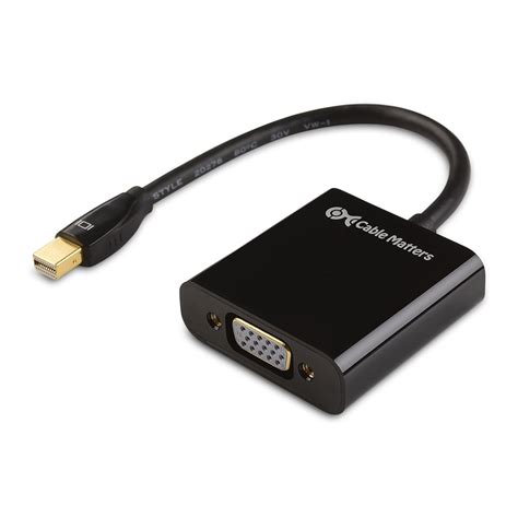 Cable Matters Mini Displayport To Vga Adapter Mini Dp To Vga In Black