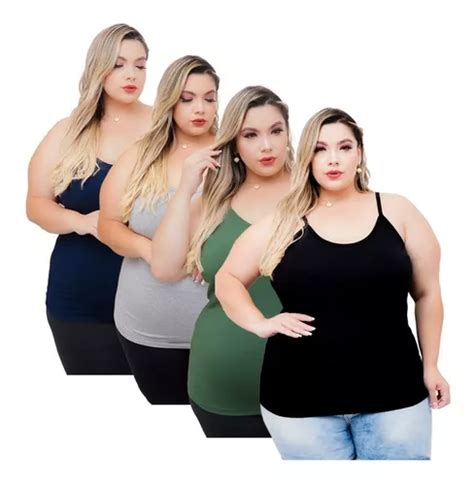 Kit Blusinha De Alcinha Regata Al A Regatinha Plus Size Frete Gr Tis