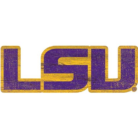 Fan Creations Louisiana State University Distressed Logo Cutout Sign Academy