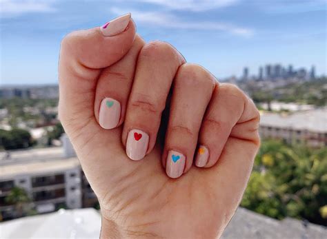 Sydne Style Shows Pride Nail Art Ideas With Subtle Heart Nail Art