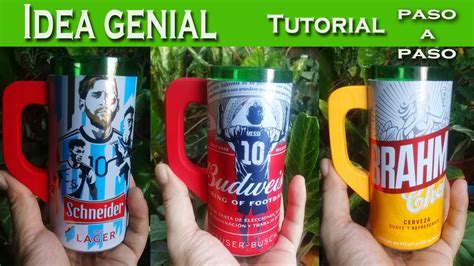 Como Hacer Vaso Con Botella O Sif N De Vidrio Y Lata De Aluminio