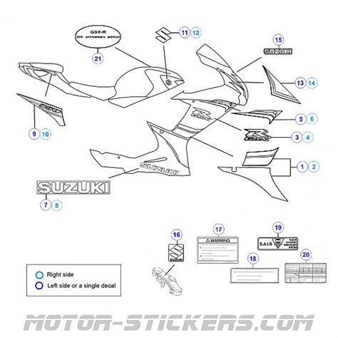 Suzuki Gsx R 750 2016 Decals