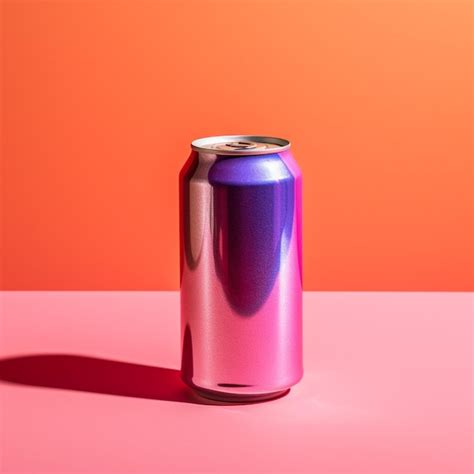 Premium Ai Image A Close Up Of A Can Of Soda On A Pink Surface