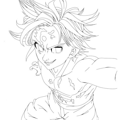 Cara Meliodas Para Colorear Imprimir E Dibujar Coloringonlycom