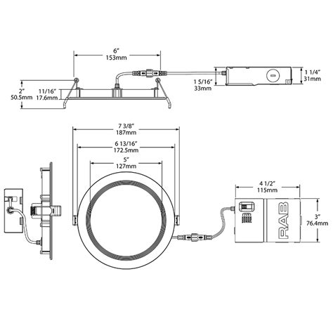 Rab Wfrl6r139fa120wb 6 Round Led Wafer Direct Mount 90 Cri 1000