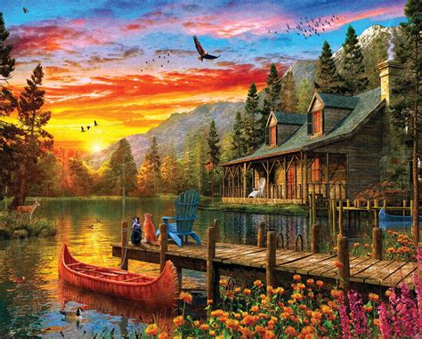 Cabin Evening Sunset 1000 Piece Jigsaw Puzzle