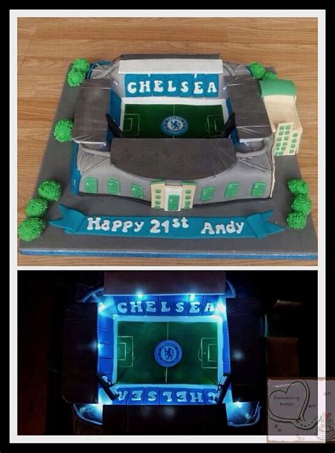 Stamford Bridge Chelsea Football Stadium Cake With Cakesdecor