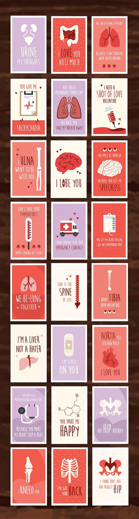 24 Funny Medical Valentine S Day Cards Full Set Of 24 Etsy Canada