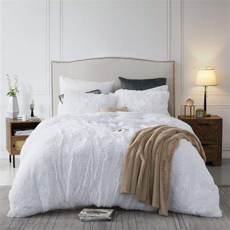 Shaggy Faux Fur Duvet Cover Set Sweet Home Collection