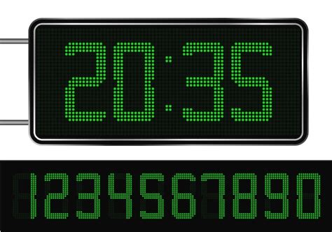 Premium Vector | Digital clock and numbers