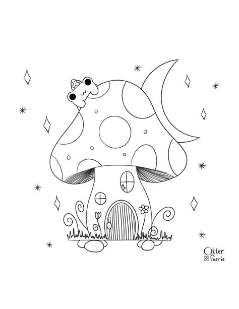 Cute Mushroom Frog Coloring Page Cute Coloring Page Mushroom Frog