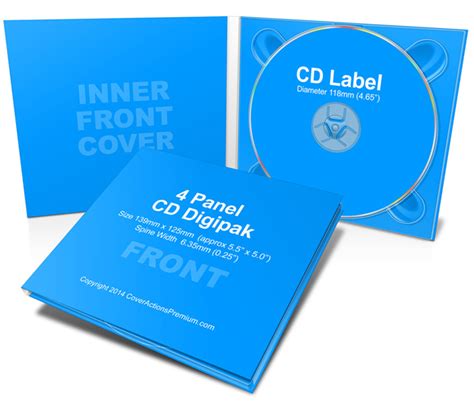 CD Digipack Mockup Cover Actions Premium Mockup PSD Template