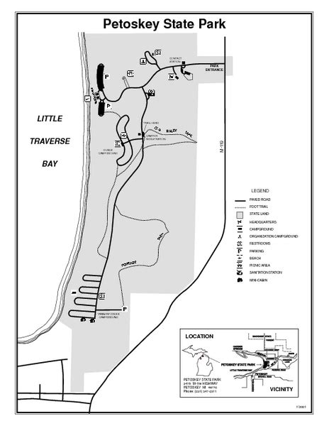 Petoskey State Park Michigan Site Map - Petoskey State Park MI • mappery