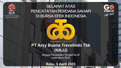 Listing PT Arsy Buana Travelindo Tbk HAJJ Adimitra Jasa Korpora