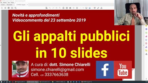 Gli Appalti Pubblici In 10 Slides 23 9 2019 YouTube