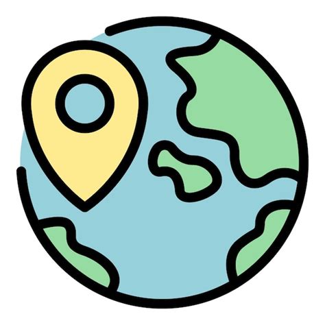 Icono De Pin Global Gps Contorno De Icono De Vector De Pin Global Gps