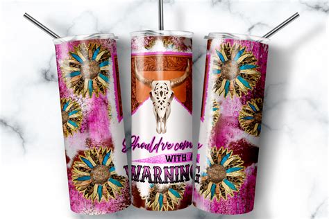 Cowhide Sunflowers Oz Skinny Tumbler Graphic By Tumblerartco