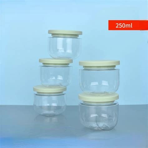 Pcs Plastic Cream Jars Empty Transparent Refillable Bottle Ml Oz