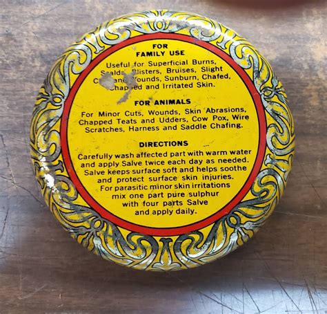 Rawleighs Antiseptic Salve 5 Oz Empty Tin Container Round Advertising