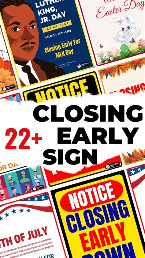 22+Closing Early Sign | Printable PDF - Printableo.Com