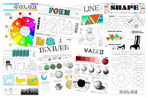 Elements Of Art Worksheet Pack Look Between The Lines