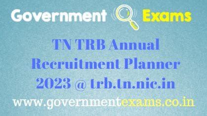 Tn Trb Annual Recruitment Planner Government Exams