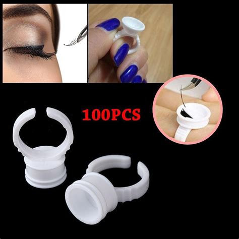 Kjøp Disposable Tattoo Pigment Makeup Tools Glue Ring Eyelash Pallet