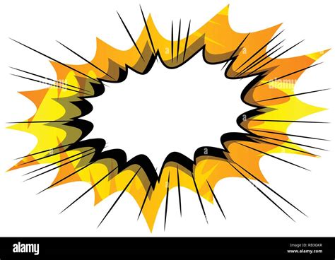 Vector Illustrated Retro Comic Book Background With Big Blank Explosion