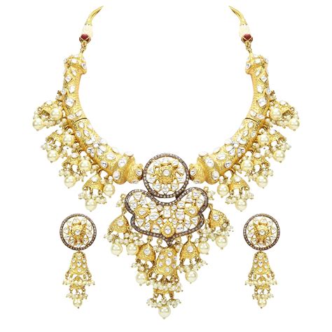 Buy Runjhun Jewellery Royal Kundan 22 Carrat Gold Plated High End