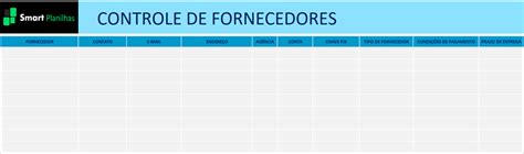 Planilha De Fornecedores Em Excel Gr Tis Smart Planilhas