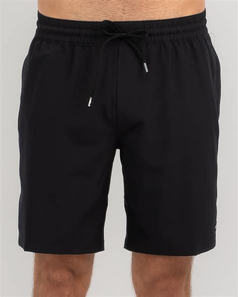 Shop Volcom Stones Hybrid Elastic Waist Shorts In Black Fast Shipping And Easy Returns City