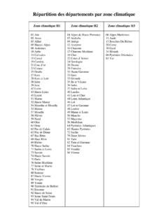 Répartition des départements par zone climatique r 233 partition des