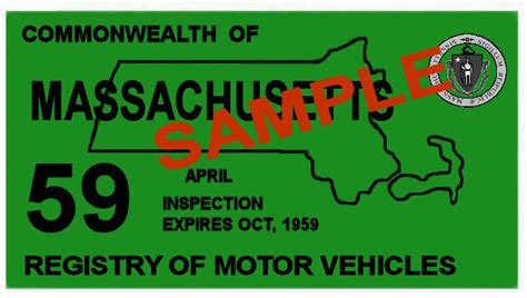 1968 Massachusetts SPRING INSPECTION Sticker - $20.00 : Bob Hoyts ...