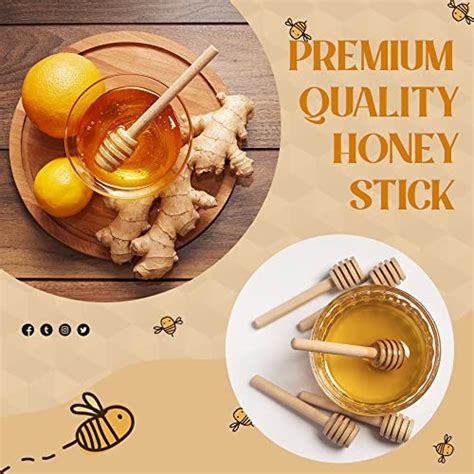 20 PCs Honey Dipper Sticks 3 Inch Wooden Honeycomb Stirrers For Honey