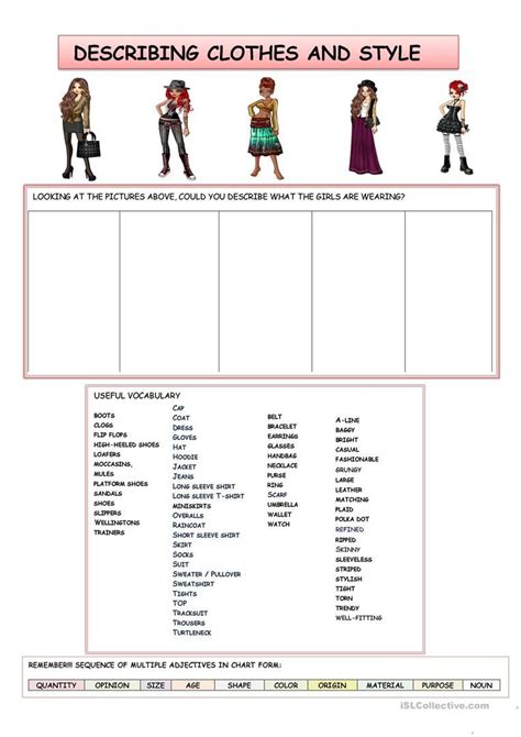 FASHION AND STYLE Worksheet Free ESL Printable Worksheets Made By