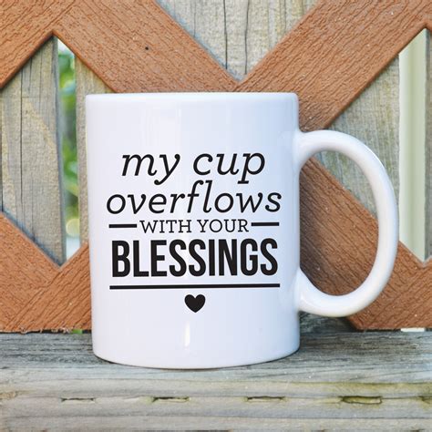 Bible Verse Coffee Mug My Cup Overflows by TickledTealBoutique