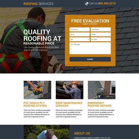 Ready To Use Roofing And Restoration Responsive Services Landing Pages