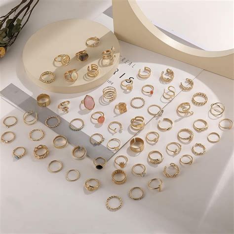 Pcs Vintage Gold Rings Set For Women Teen Girls Boho Midi Finger