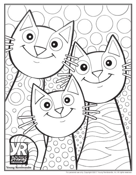 Three Cats Coloring Page Coloring Pages